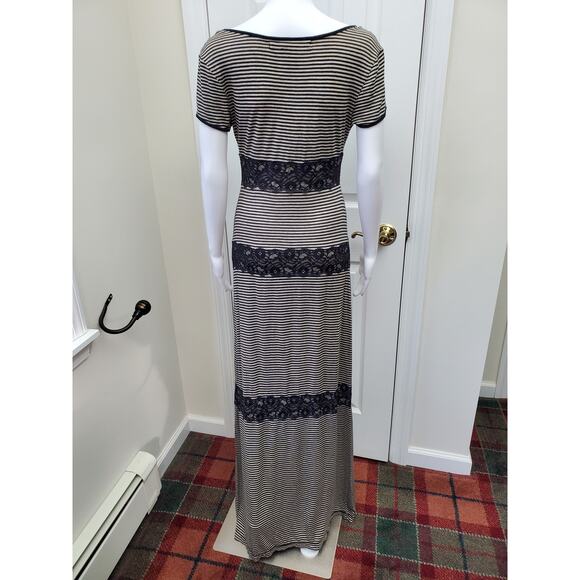 Max Studio Striped Lace Maxi Dress Summer Outdoor Cocktail Party Casual Friday - Picture 5 of 11